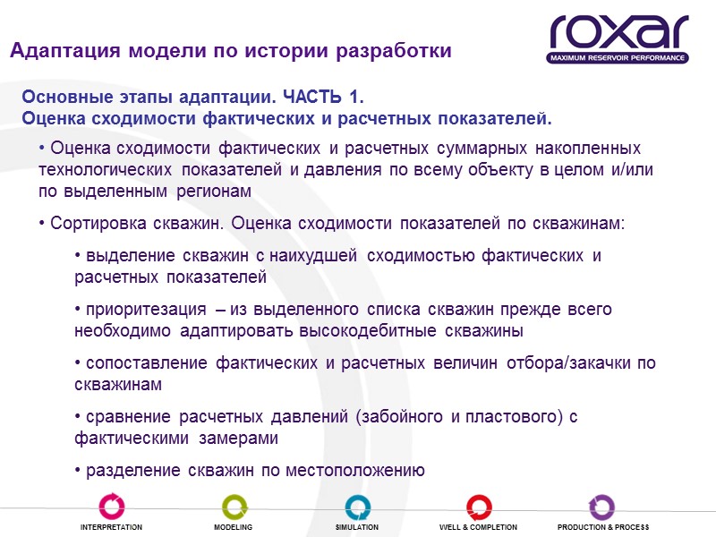 Адаптация модели по истории разработки Основные этапы адаптации. ЧАСТЬ 1. Оценка сходимости фактических и